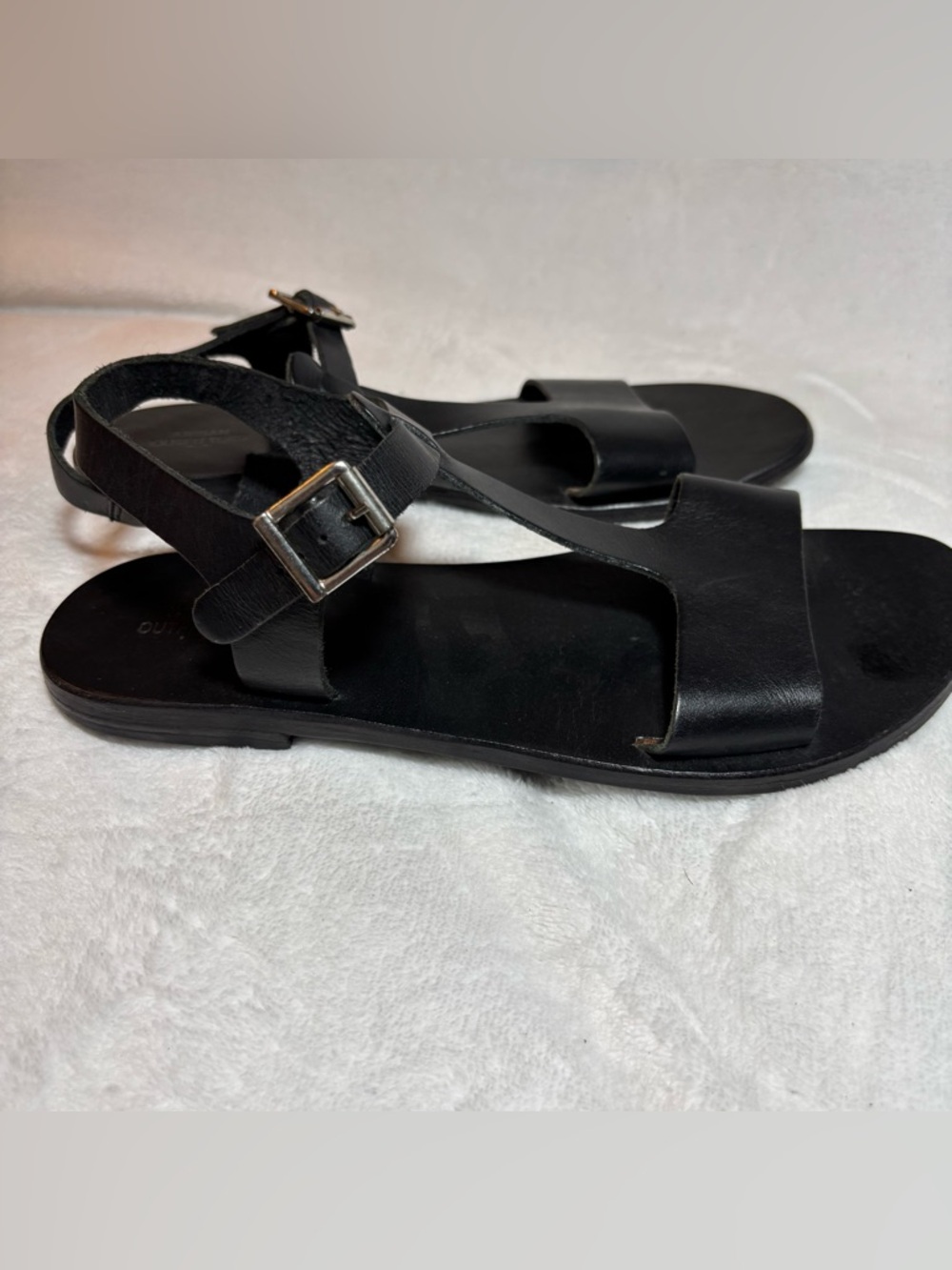 Urban Outfitters Black Genuine Leather Sandals
